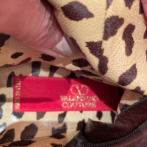 Valentino Couture Brown Suede Faux-Fur Trimmed Boots, Size 38.5 - Picture 13 of 15